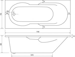 Yangzte Built In Bathtub River Range Dimensions